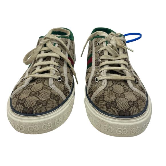 Gucci GG 1977 Tennis Sneakers Lace Up Beige Ebony Original Men Size 9/ 9.5 main image 11